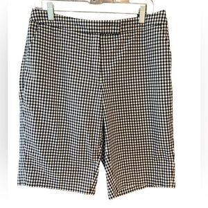Jones NY Sz 8 Black & White Classic Houndstooth Side Pocket Bermudas Shorts